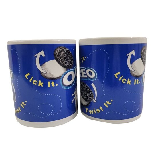 Oreo Cookie - Bite It Twist It Lick It - 14 Oz Ceramic Mugs Cups - Set of 2 - Picture 3 of 16